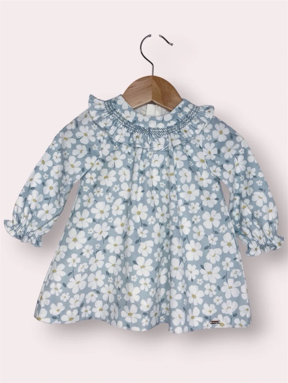 NWT Mayoral smocked dress blue white daisy floral infant girls 4-6 months